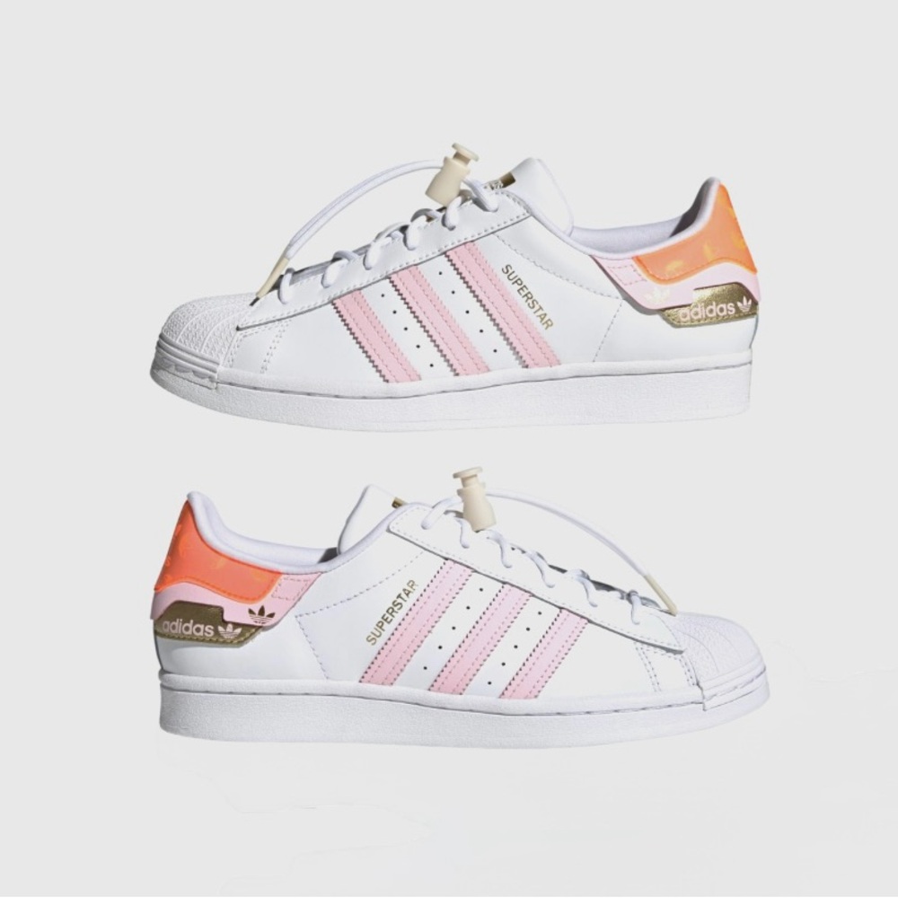 Adidas Superstar Women’s Sneakers White Clear Pink Size 11 NWT RARE